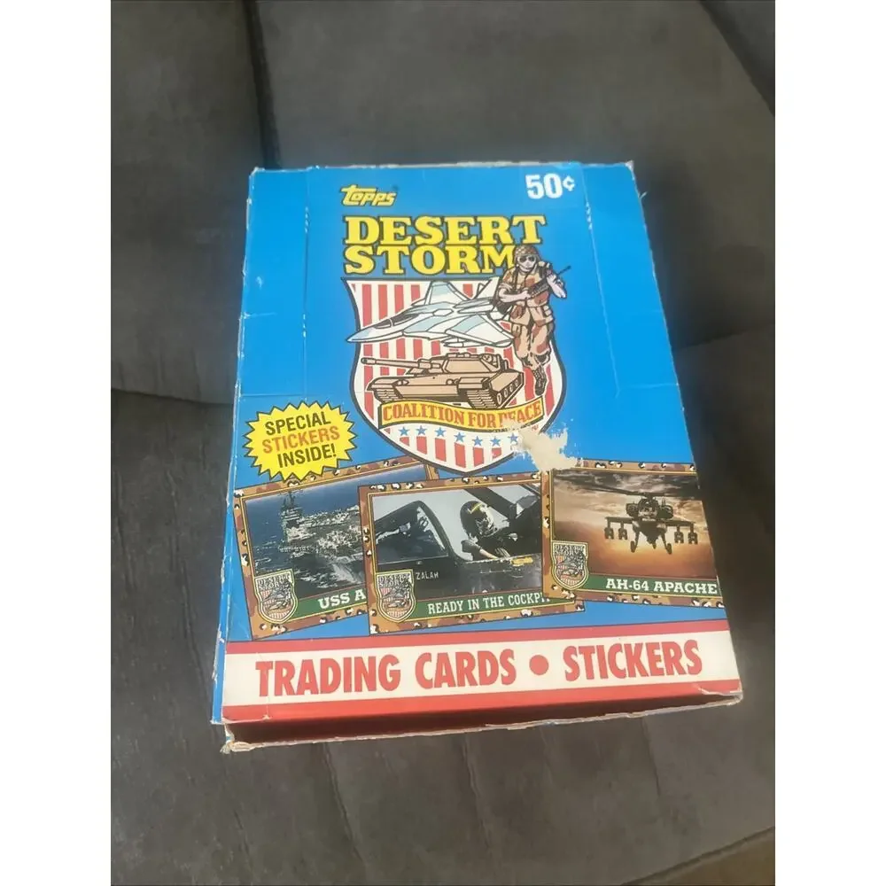 Topps 1991 Desert Storm Trading Cards and Stickers 36 New Sealed Packs in Box